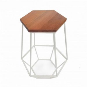 diamond bar stool balau wood white